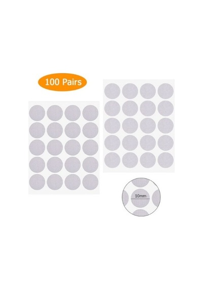 100 Adet Arkası Yapışkanlı 10Mm Yuvarlak Cırt Cırtlı Bant Cırt (328730423)