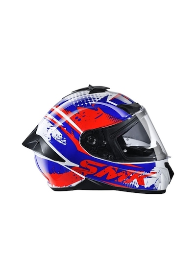 Smk Typhoon Grunge Kapalı Kask Kırmızı Mavi