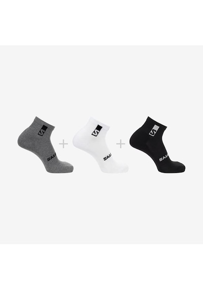 Salomon Lc20867 Everyday Ankle 3 Pack Çorap - Siyah Gri Beyaz-siyah Gri Beyaz Beyaz - Gri - Siyah