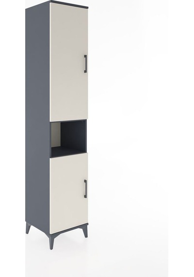 Hyperion Dolap 4 Raflı 2 Kapaklı Tek Askılı 44x44x221 Antrasi... Antrasit