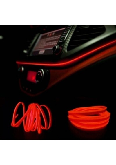 Araç Araba Içi Torpido Ledi Renkli Ip Neon Ip Led 2 Metre Kırmızı