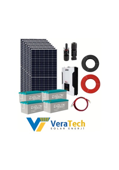 Büyük Bahçe Evi Solar Paketi 6.2kw İnverter 4800w Güneş Paneli 800ah Jel Akü