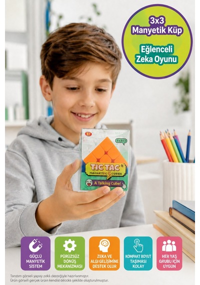 Manyetik 3x3 Zeka Küpü Young Joe Tic Tac Yj8422 Stickerless Speed Cube Hız Ve Beceri Oyunu 5.6 Cm