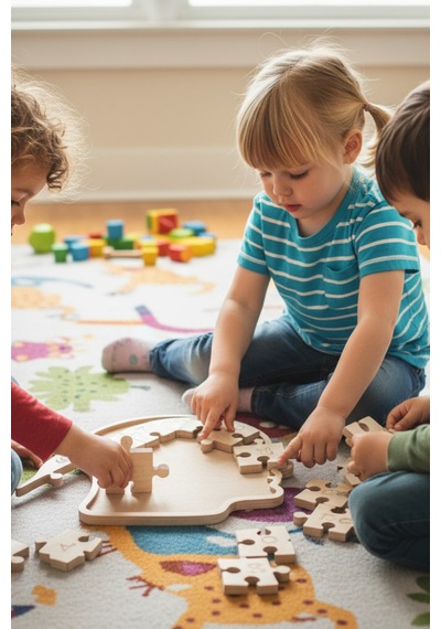 Ahşap Eğitici Kafa Puzzle Model Yapboz