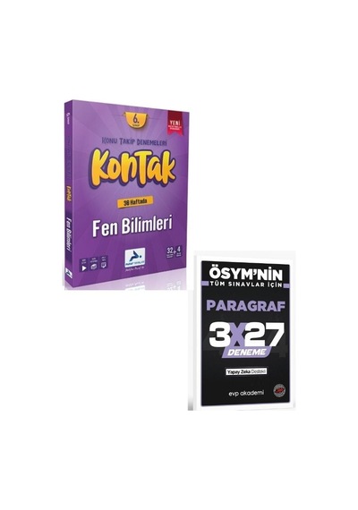 Paraf 2027 6. Sınıf Kontak Fen Bilimleri Denemeleri+ Evp Akademi Paragraf