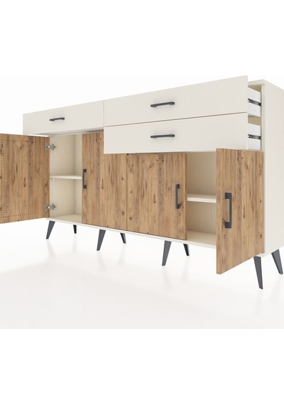 Arges Konsol 2 Raflı 3 Çekmeceli 4 Kapaklı 176x30x99 Aytaşı-çam/aytaşı Atlas Çam/aytası - Aytası