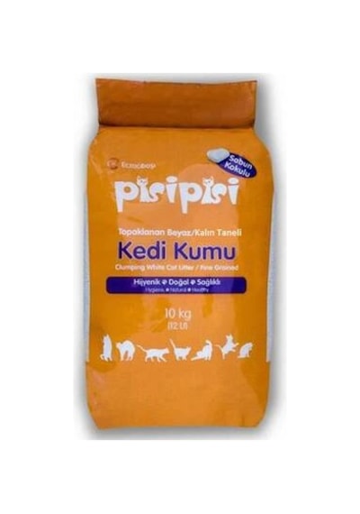 Pisipisi Sabun Kokulu Topaklanan İnce Taneli Bentonit Kedi Kumu 10 Kg