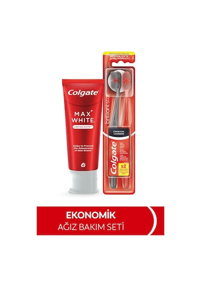 Colgate Max White 75 Ml Diş Macunu, Siyah 1+1 Diş Fırçası