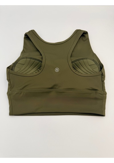 Sculpt Spor Sütyeni Yüksek Destek Toparlayıcı Fitness Yoga Spor Bra Haki