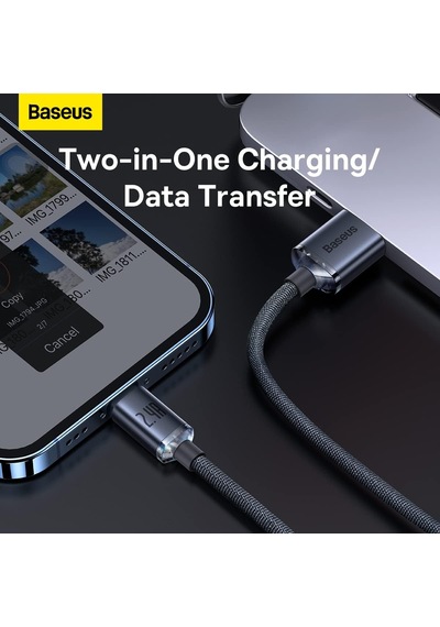 Crystal Shine Hızlı Şarj Kablosu, Lightning 1.2m, İphone Uyumlu, Güçlendirilmiş Yapı, Dayanıklı Ve Hızlı Veri Aktarımı, Siyah