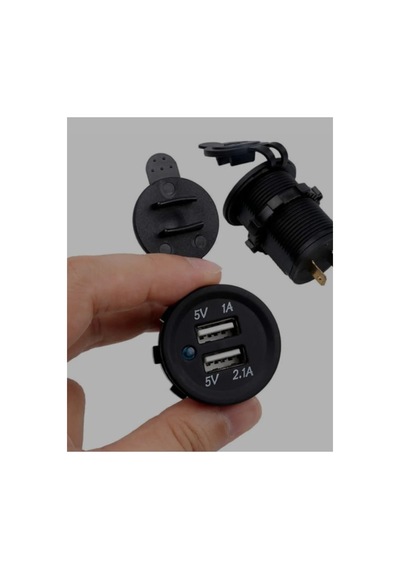 Çift Usb Çıkışlı Araç Şarj Soketi - 5v 1a / 2.1a Çıkışlı Kapaklı
