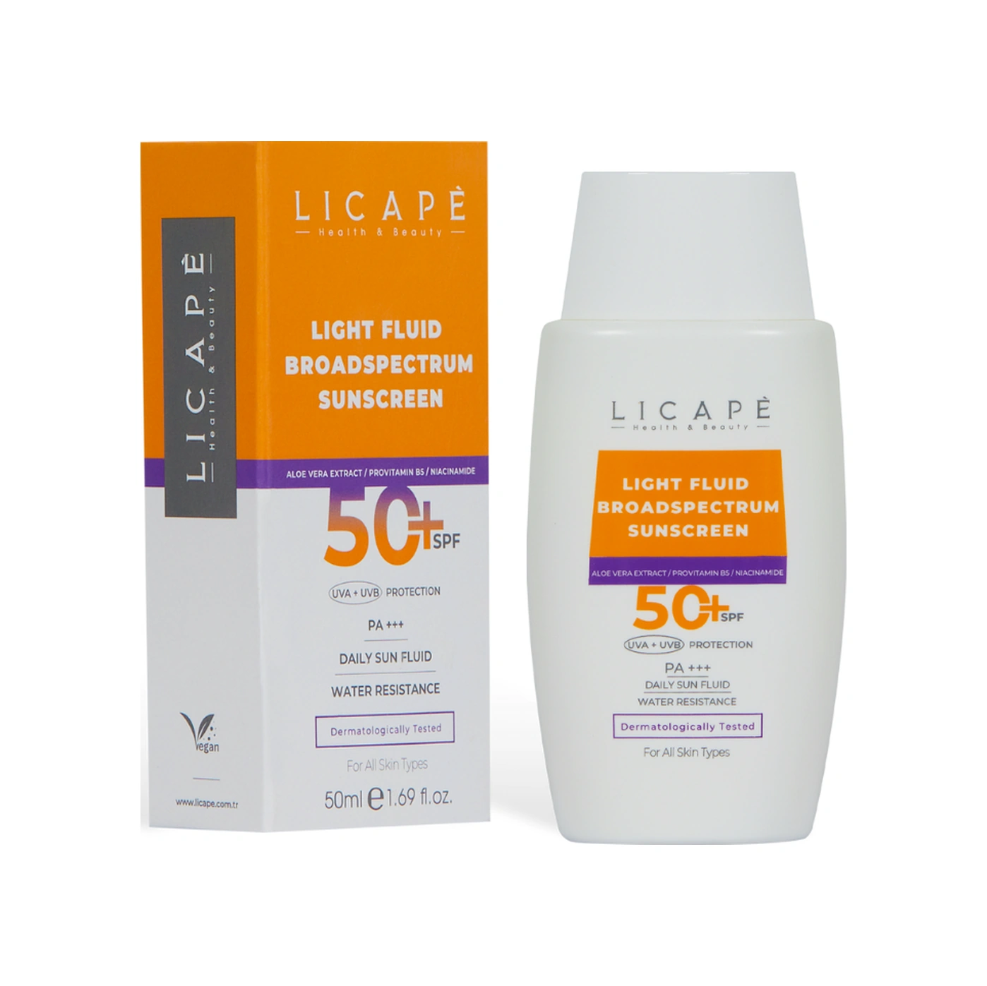 Licape Yüksek Koruma Suya Dayanıklı Tüm Cilt Tiplerine Uygun 50 Faktör Likit Güneş Kremi 50 ml