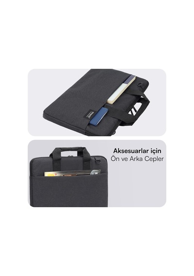 Cityfit Mcc-703 Laptop Çantası, Erkekler Ve Kadınlar İçin Profesyonel Bilgisayar Çantası, 15.6 İnç Notebook Çantası, Evrak Çantası, Siyah