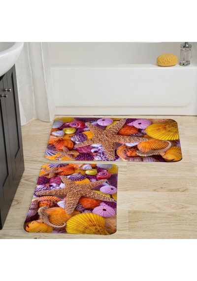 Eliana Home Dijital Baskılı 2'li Banyo Paspas Takımı Lna5030 Mor