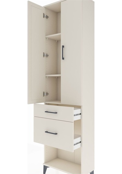 Arges Dolap 3 Raflı 2 Çekmeceli 2 Kapaklı 60x30x221 Aytaşı-ay... Aytaşı