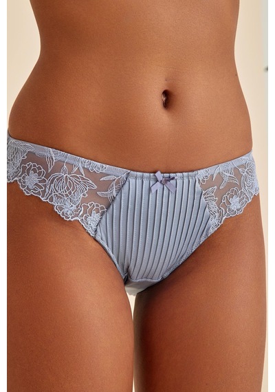 Amarelle Paris Gri Mavi Dantelli Slip Külot Mavi