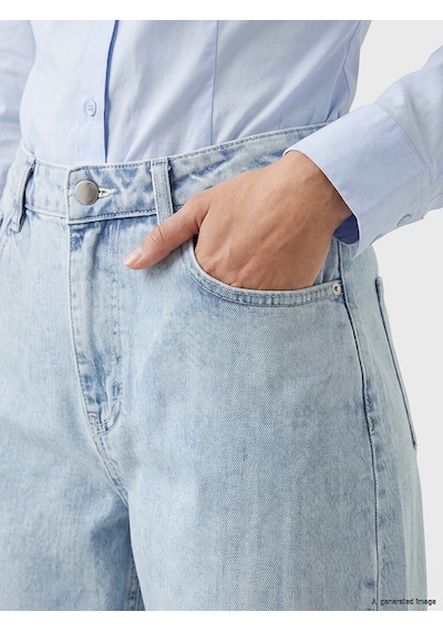 LC Waikiki Lc Waıkıkı Mavi Yüksek Bel Straight Fit Kadın Jean Pantolon