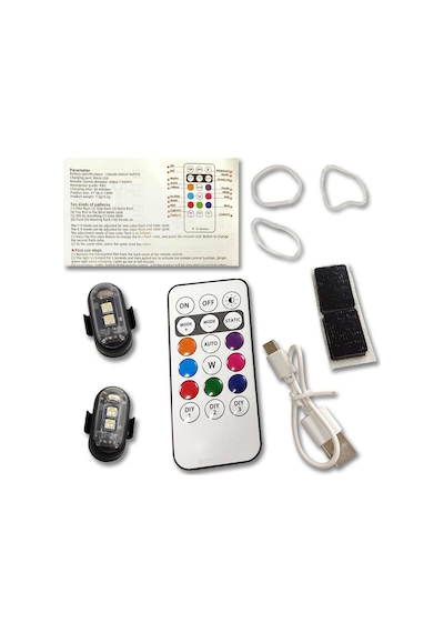Kumandalı Şarjlı Çift Rgb Led Flaşör