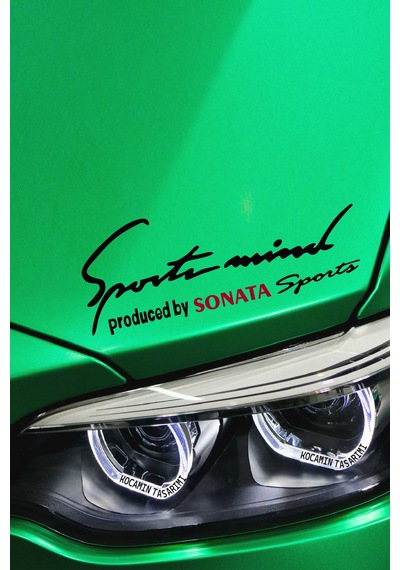 Hyundai Sonata Sport Mind Far Şerit Sticker Siyah Zemin Kırmızı Yazı Araca Özel Tasarım Sonata Yazılı Siyah & Kırmızı