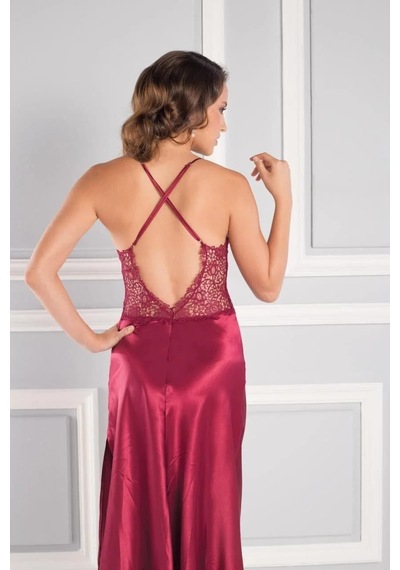Pierre Cardin 6lı Sabahlık Çeyiz Seti Uzun Bordo