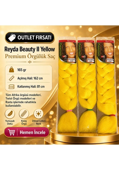 3 Paket / Afrika Örgüsü Ve Rasta İçin Sentetik Yellow2 - Izbp-892953 Renkli
