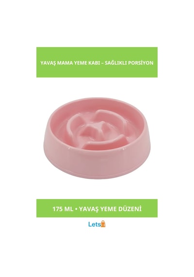 Yavaş Yeme Kabı 175 Ml Mor, Mavi, Yeşil, Pembe Çok Renkli