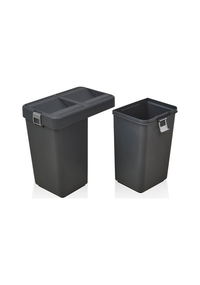 Motekk Comfort Geri Dönüşüm Çöp Kovası - Antrasit - 50 Lt