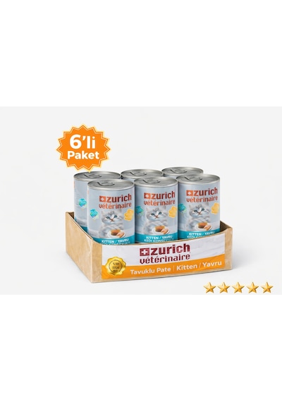Zurich Veterinaire Tavuklu Yavru Kedi Konservesi 415 Gr X 6 Lı Paket