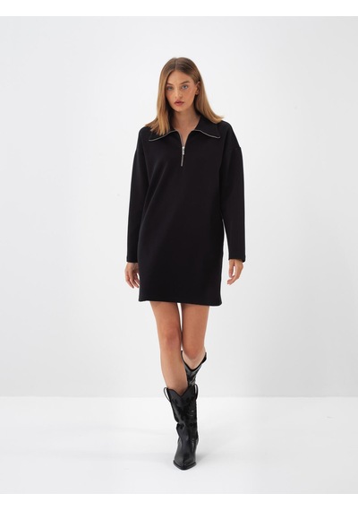 Xint Siyah Oversize Pamuklu Elbise 286227