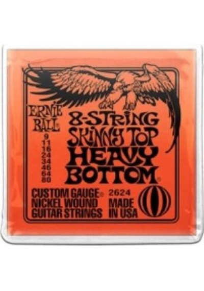 Ernie Ball P02624 Slinky Skinny Top Heavy Bottom 8 Telli 0.09 - 0.80 Elektro Gitar Teli