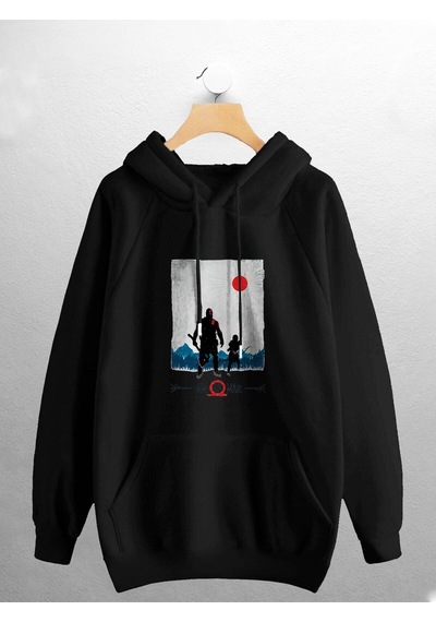 Macklin Unisex Kadın Erkek God Of War Baskılı Sweatshirt Siyah Mck0662 Siyah