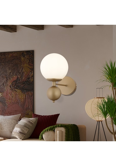 Kuvars Tekli Eskitme Beyaz Camlı Modern Yatak Başı Salon Aplik Eskitme