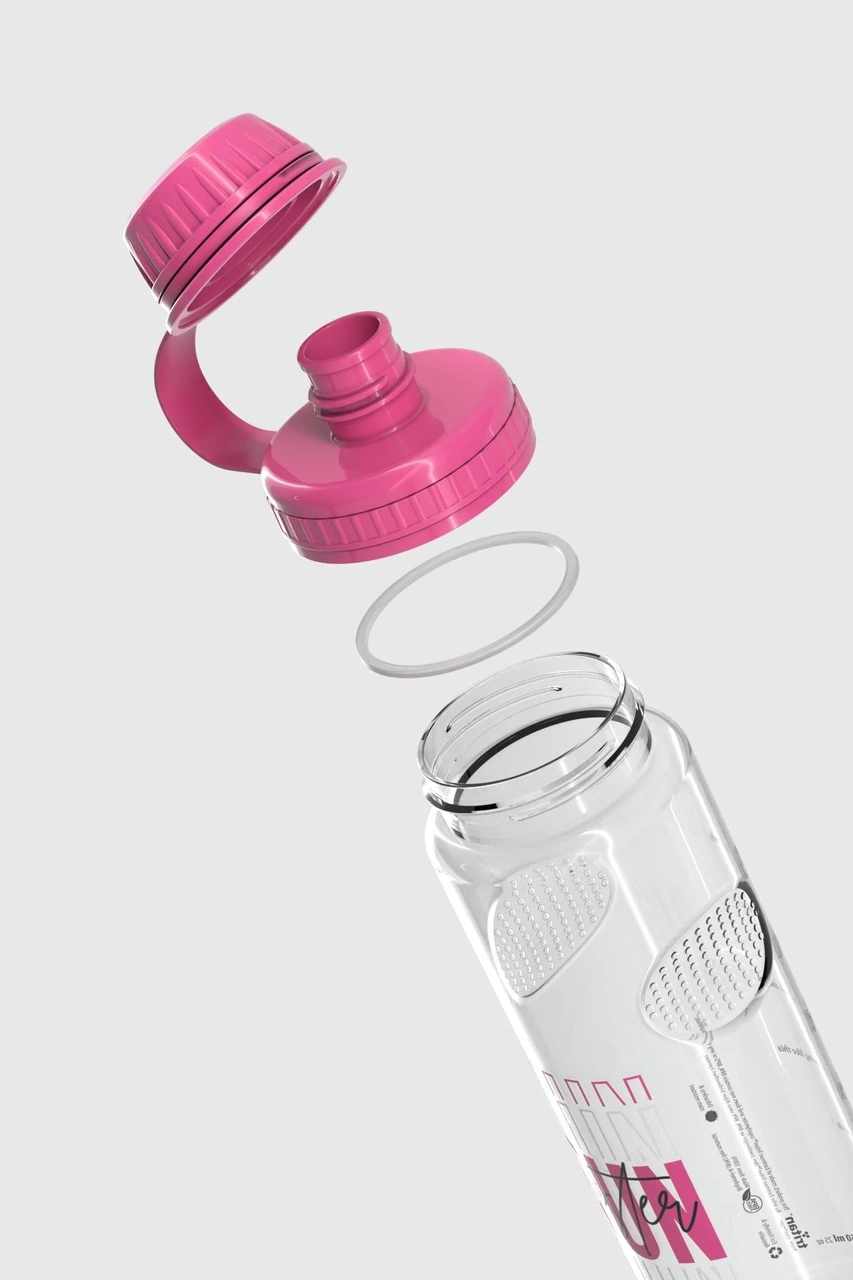 Renga Ege Yazı Desenli 750 Ml Tritan Matara 912067 Fuşya Fuşya