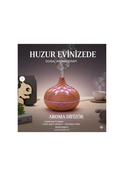 Aroma Difüzör Gece Işığı 7 Led Desenli Nemlendirici Kumandalı Buhar Makinesi 550 Ml Diğer