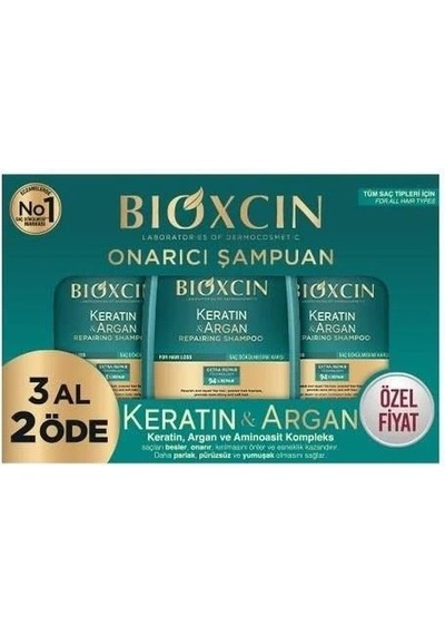 Bioxcin Keratin Ve Argan Onarıcı Şampuan 300 Ml - 3 Al 2 Öde
