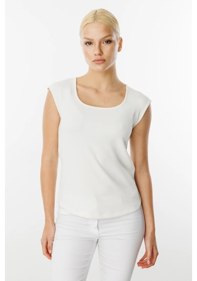 On Fashion U Yaka Kısa Kol Kadın T-shirt 25y.on.blz.51342.01 Ekru