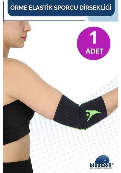 Bluewell Ortopedik Dirseklik / Sporcu Dirsek Destekliği / Örme Elastik Koruyucu / Tenis, Fitness, Voleybol, Antrenman Çok Renkli