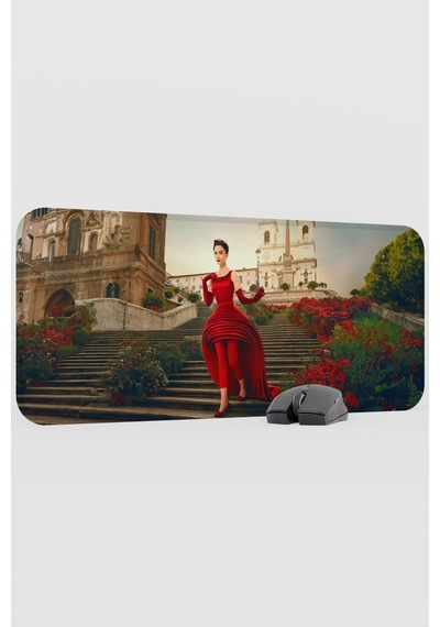Emily İn Paris V2 70x30 Xl Gaming Kauçuk Kaymaz Taban Mouse Pad Fare Altlığı