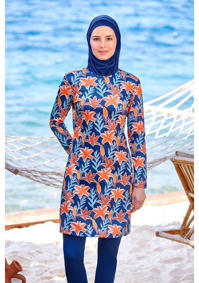 Fulla Moda Desenli 5 Li Tesettür Mayo Çok Renkli