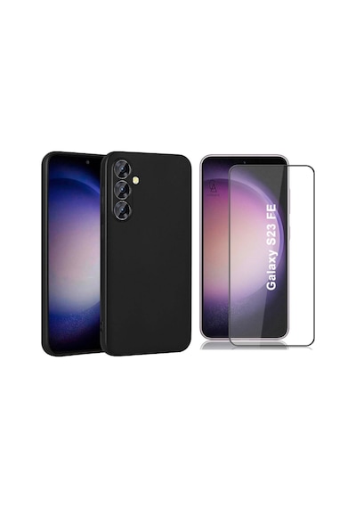 Samsung Galaxy Uyumlu S23 Fe İle Soft Yumuşak Telefon Kılıfı Ve 5d Tam Kaplayan Cam Ekran Koruyucu