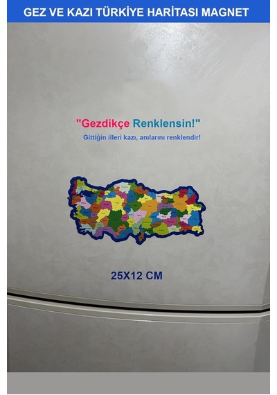 Kazınabilir Türkiye Haritası Magnet Gez-kazı Seyahat Haritası 24x12 Cm Diğer