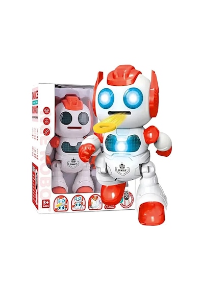 Uzaktan Kumandalı Sesli Disk Atan Robot Turuncu Çok Renkli