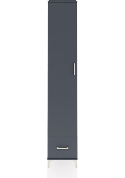 Hyperion Dolap 4 Raflı Tek Çekmeceli Tek Askılı 44x44x243 Antrasit-antrasit Antrasit