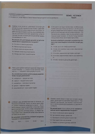 2026 KPSS ÖSYM Arşivi Çıkmış Soru Karma Genel Yetenek Genel Kültür D. Çözümlü Deneme 10/10.Kitapçık