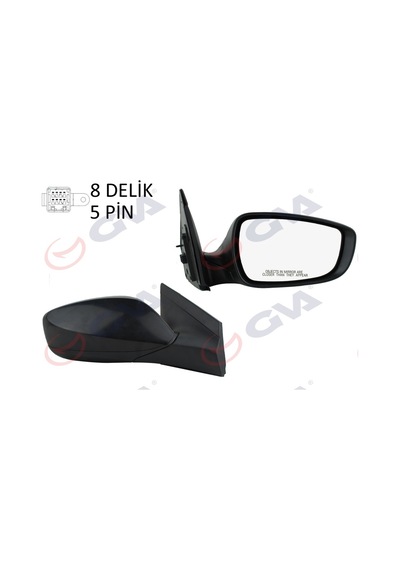 Gva Dış Dikiz Aynası Sağ Blue 2012 Ve Sonrası Elektrikli Isıtmalı Siyah Kapak Konveks 5 Fiş Vm-6451er Gva 1091134 876201r110