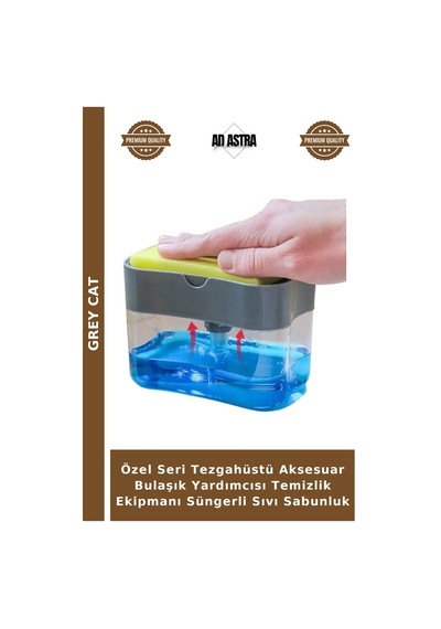 Özel Seri Tezgahüstü Aksesuar Bulaşık Yardımcısı Temizlik Ekipmanı Süngerli Sıvı Sabunluk Çok Renkli