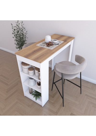 Raflı Mutfak Masası 120x50x100 Beyaz Raflı Mutfak Masası 120x50x100 Beyaz