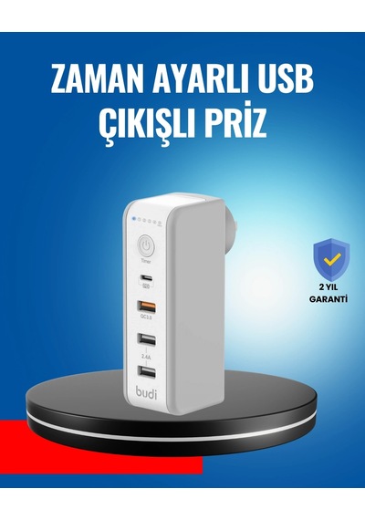 Ceylan Adam Ev Ve Ofis İçin Zaman Kontrollü Çoklu Şarj Cihazı Standart