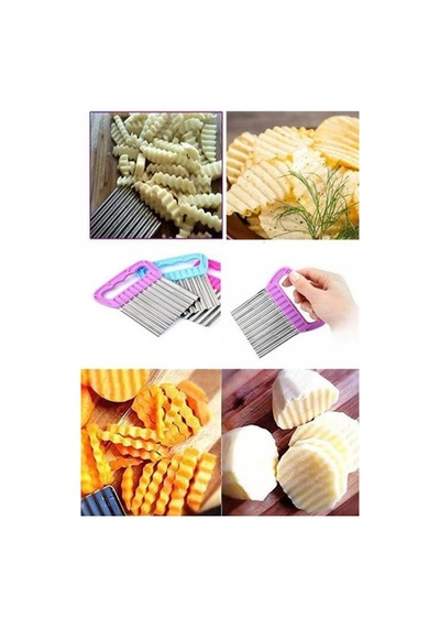 Cips Patates Doğrayıcı Şekilli Sebze Ve Meyve Dilimleyici Hamur Kesme Aparatı Renkli