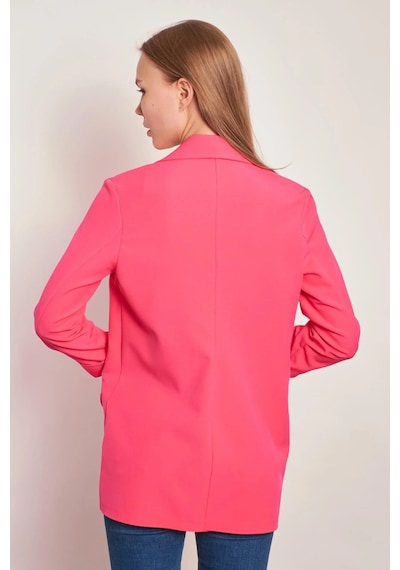 Yakalı Kolu Katlamalı Cep Kapaklı Salaş Boyfriend Oversize Hafif Likralı Kumaş Blazer Ceket-koyu Pembe K.pembe Yakalı Kolu Katlamalı Cep Kapaklı Salaş Boyfriend Oversize Hafif Likralı Kumaş Blazer Ceket-koyu Pembe K.pembe